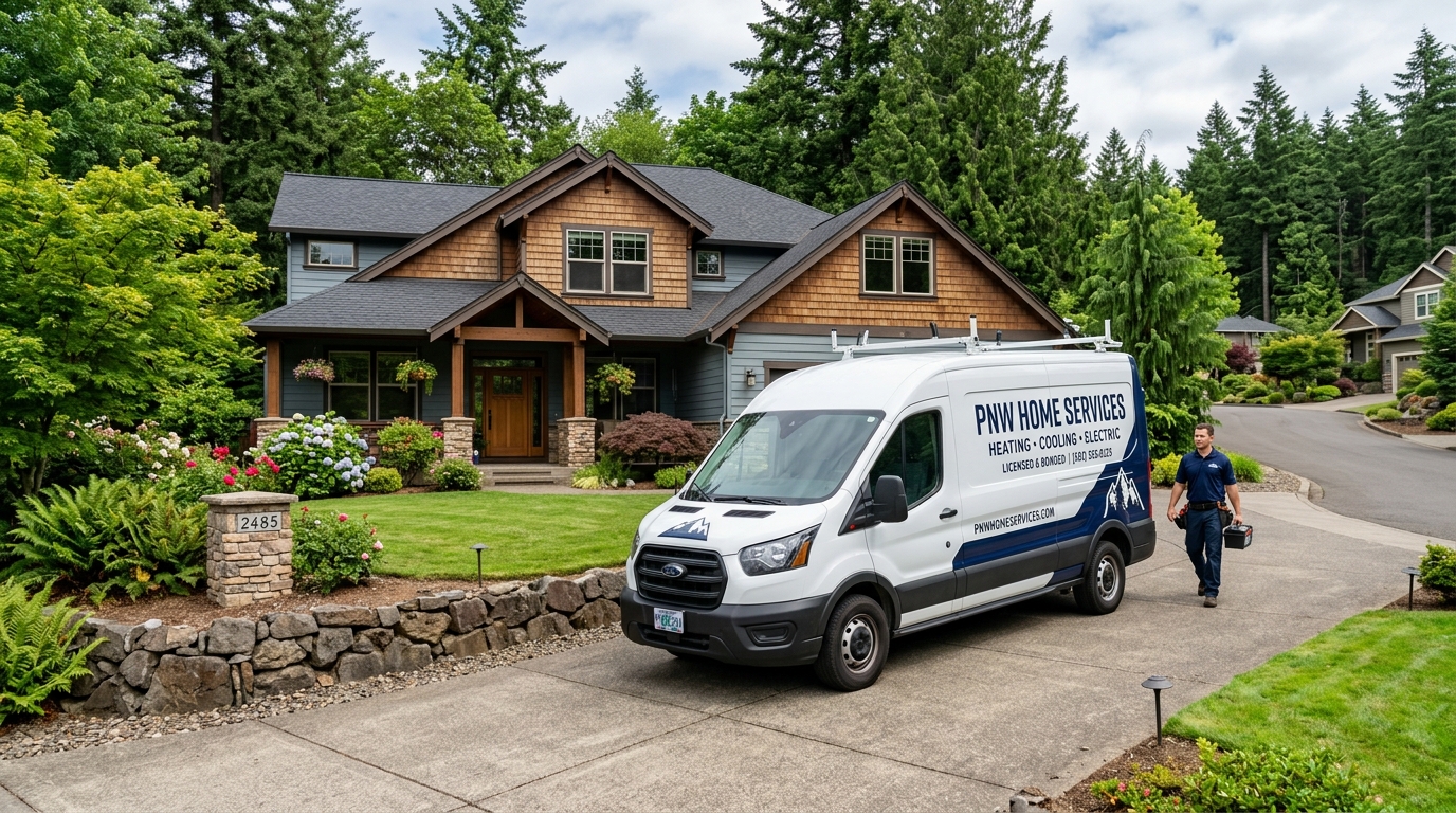 Turn Key Appliance Service Van in Oregon Driveway